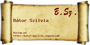 Bátor Szilvia névjegykártya