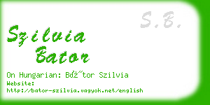 szilvia bator business card